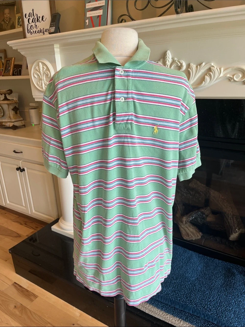 Polo by Ralph Lauren Mint Green Striped Short-Sleeve Polo